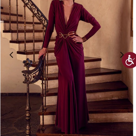 La Femme En Noir Dresses & Skirts - La Femme En Noir Art Deco Ruched Gown in Crimson